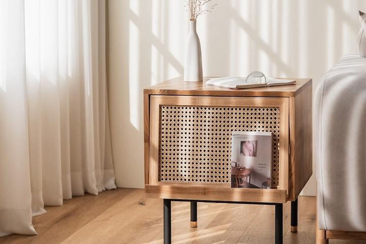 비스트로 라탄 원목 매거진 침대협탁