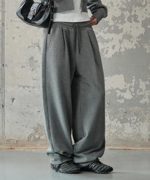 에센셜 와이드 벌룬핏 스웻 팬츠 [CHARCOAL]_SEPT073CHARCOAL