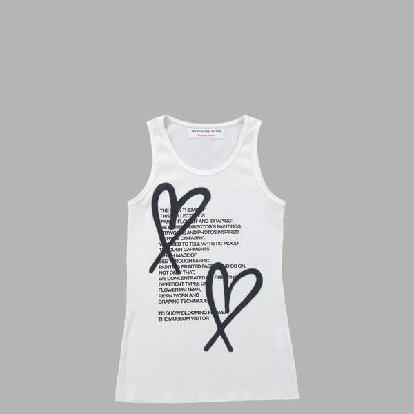 HEART PRINTED SLEEVELESS (WHITE)
