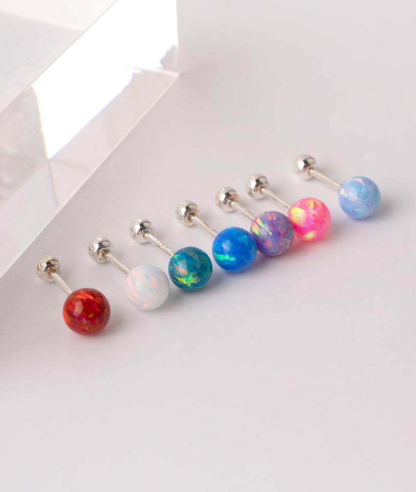 [925실버] 베이직 오팔 바벨 피어싱