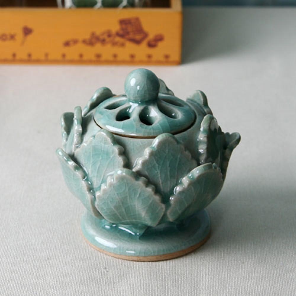 청자 연꽃 미니 향로 S 향피우기 향꽂이 향받침대 인센스버너 향홀더 향로