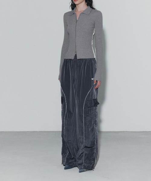 PIPING CARGO TRACK PANTS, DARK GREY