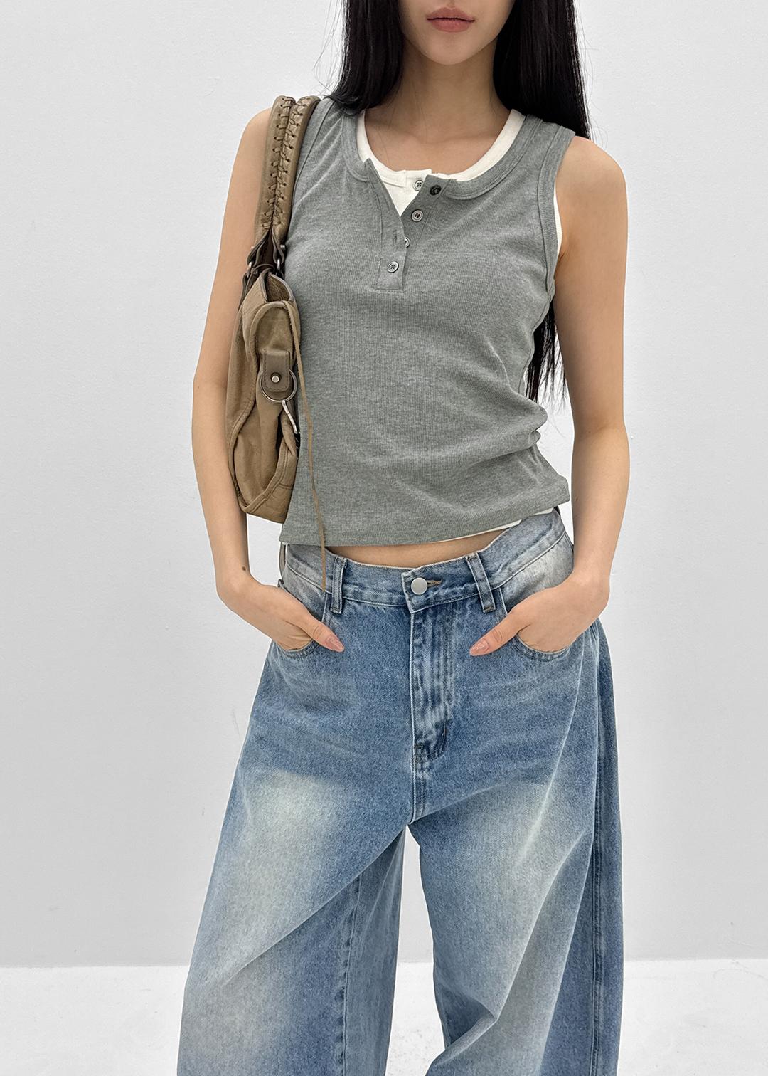 블랙업 드엔트 버튼 유넥 나시