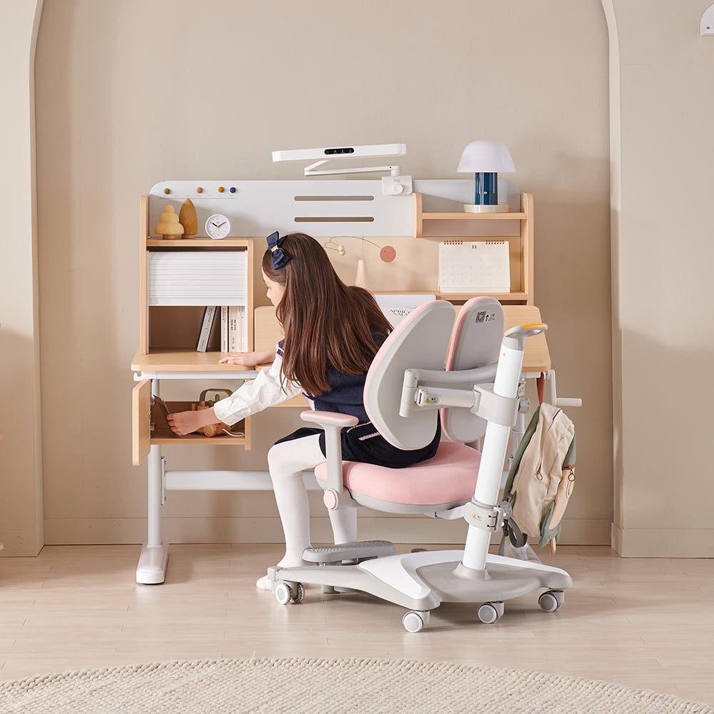 [위드그로우] 위너 높이각도 조절 학생 책상(전면책장일체형)