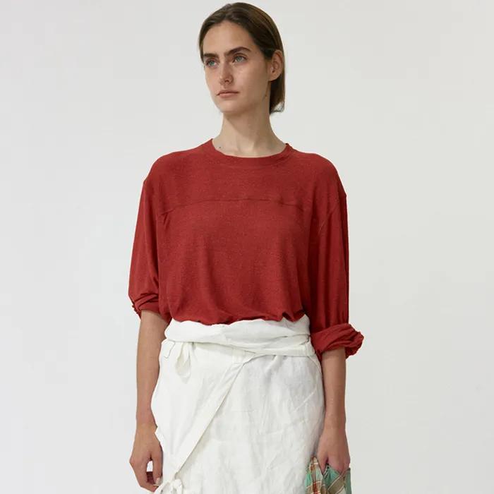 [예약주문 09/03 순차배송] Round Long Sleeve T-Shirt (Brick)