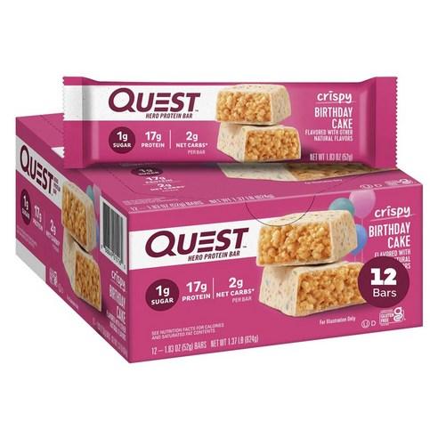 퀘스트뉴트리션 히어로 프로틴 바 크리스피 버스데이 케이크 맛 12개입 - 기타헬스보조제 | 쿠팡