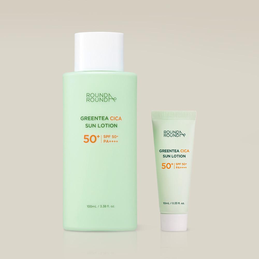 라운드어라운드 그린티 시카 선로션 100ml+10ml 증정 기획세트 SPF50+ PA++++