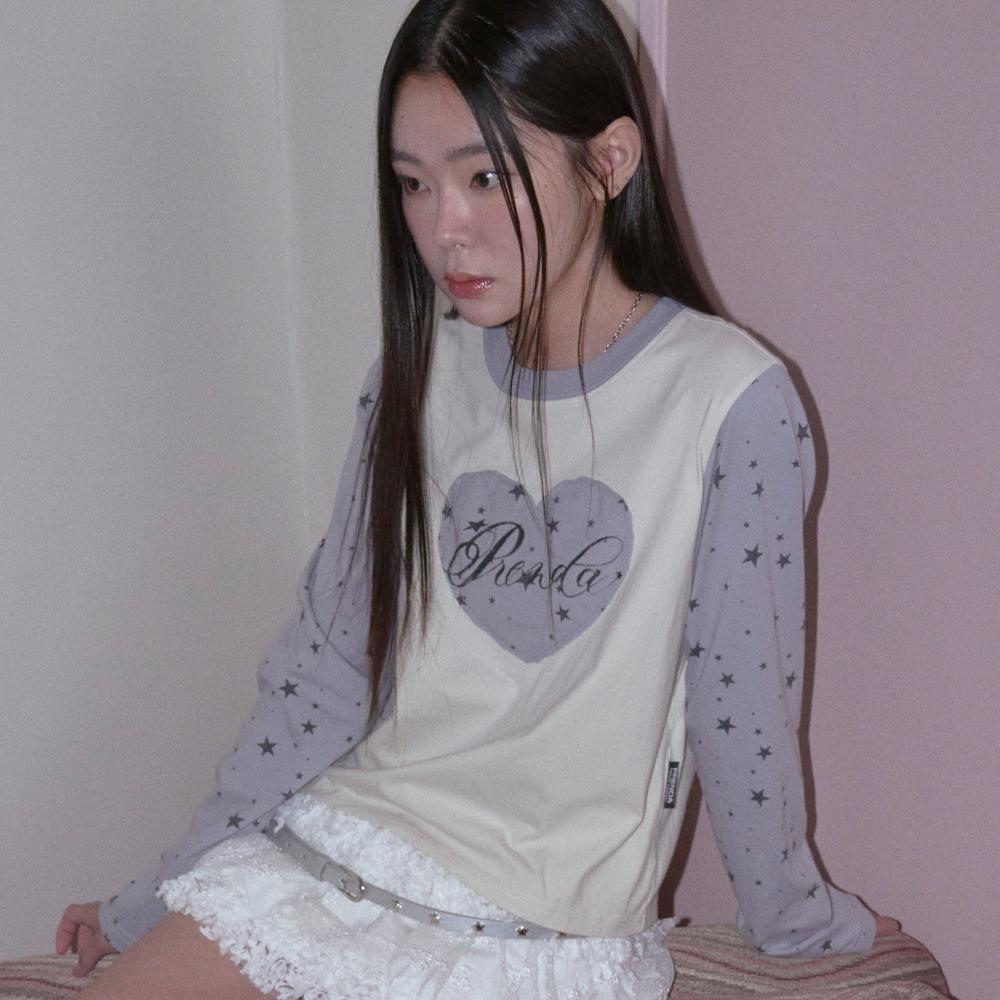 [9/19예약배송] HEART STAR COMBINATION LONG SLEEVE BLUE