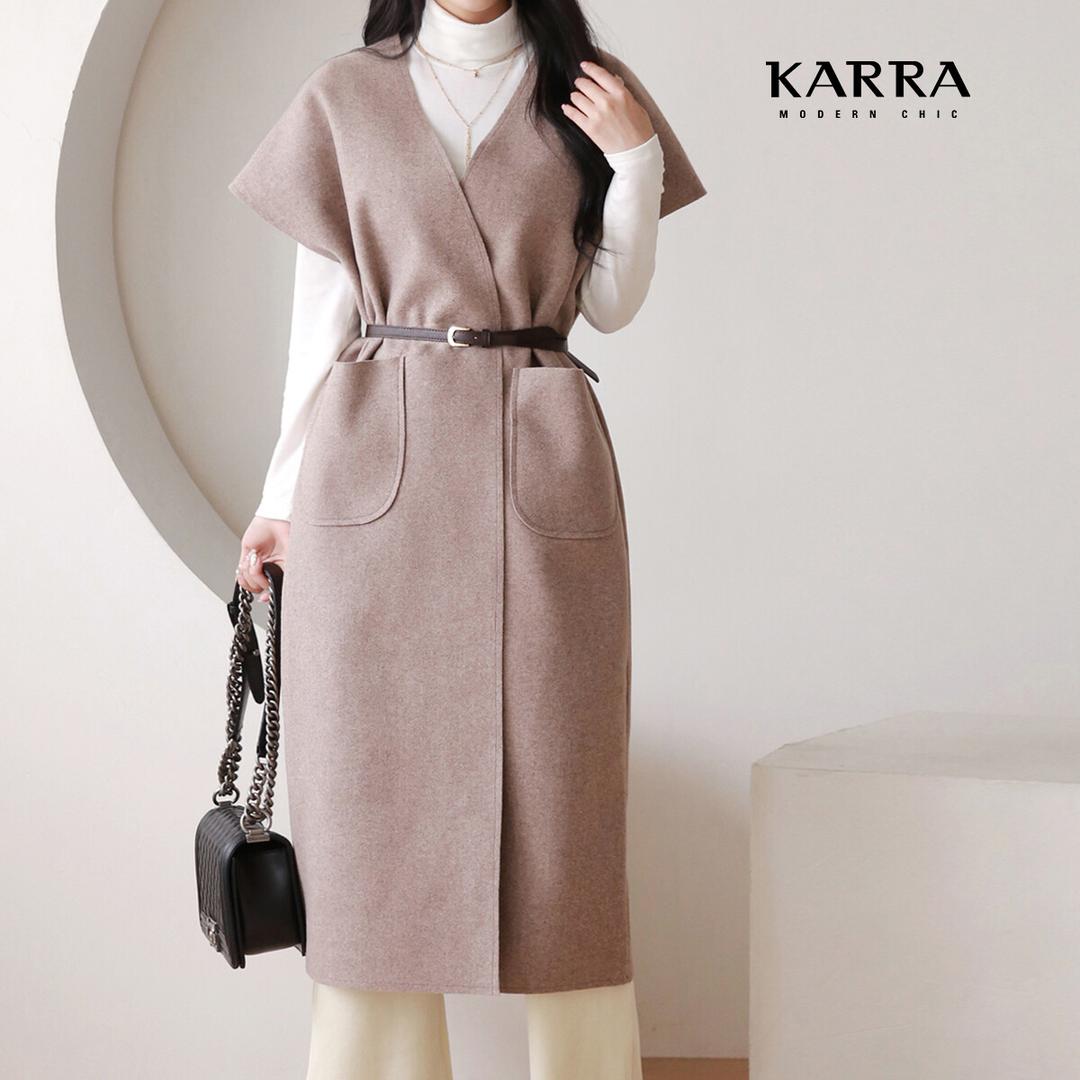 KARRA (77까지)숄더드롭포켓롱베스트+벨트SET_KB2WVT017A