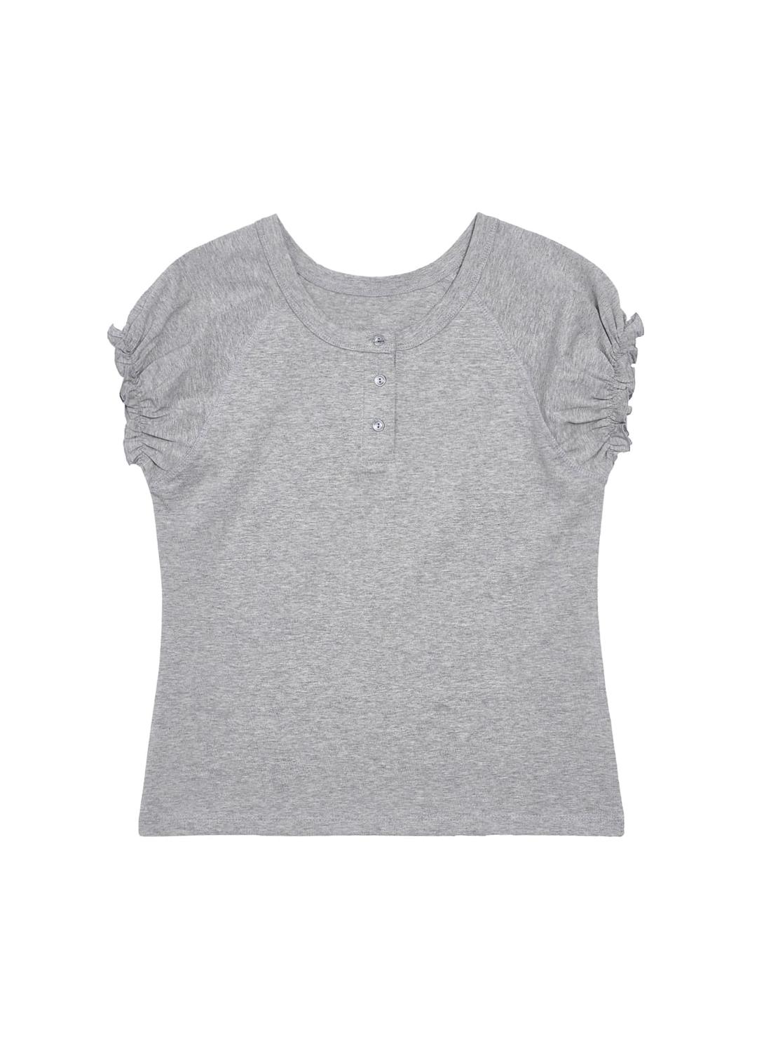 셔링 퍼프 티셔츠 - 그레이