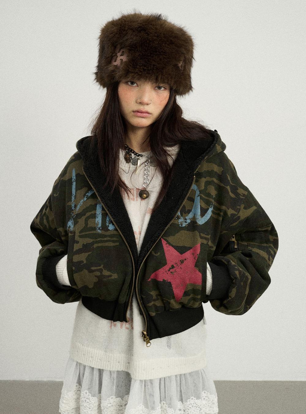 Camouflage Reversible Hooded Jacket