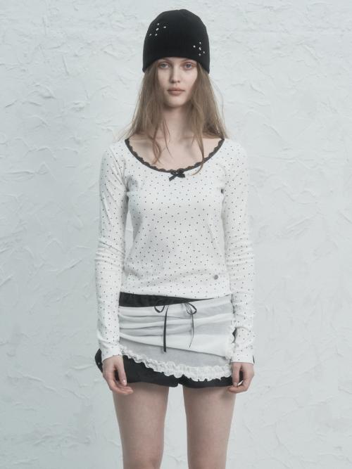 TINY STAR LACE TOP / WHITE