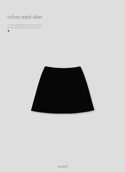 [made30/미디엄당일출고] 벨벳 미니 스커트 1color