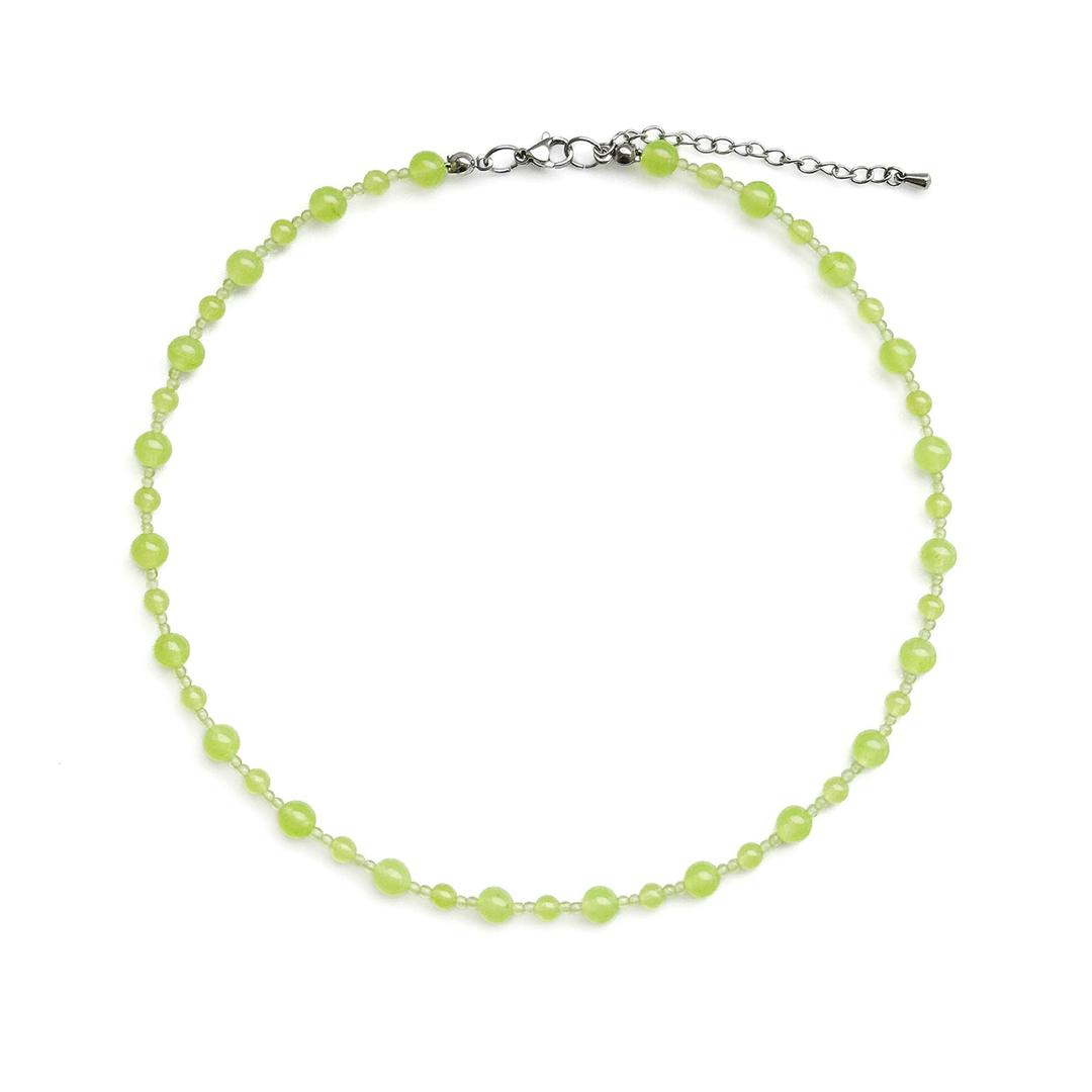 덴시티즈 LIME NECKLACE MD 라임 원석 비즈 목걸이