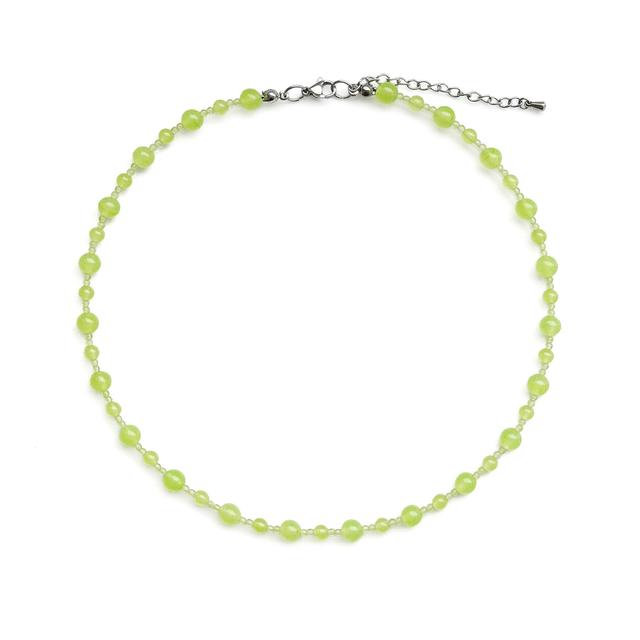 덴시티즈 LIME NECKLACE MD 라임 원석 비즈 목걸이