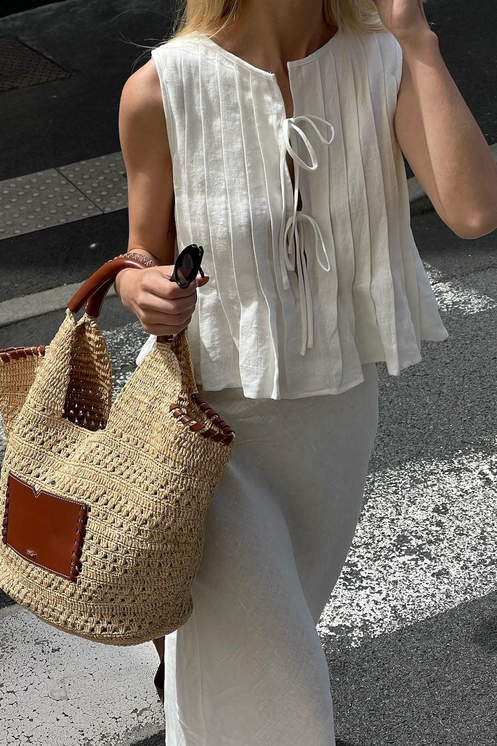 Valeria Linen Top White - 4