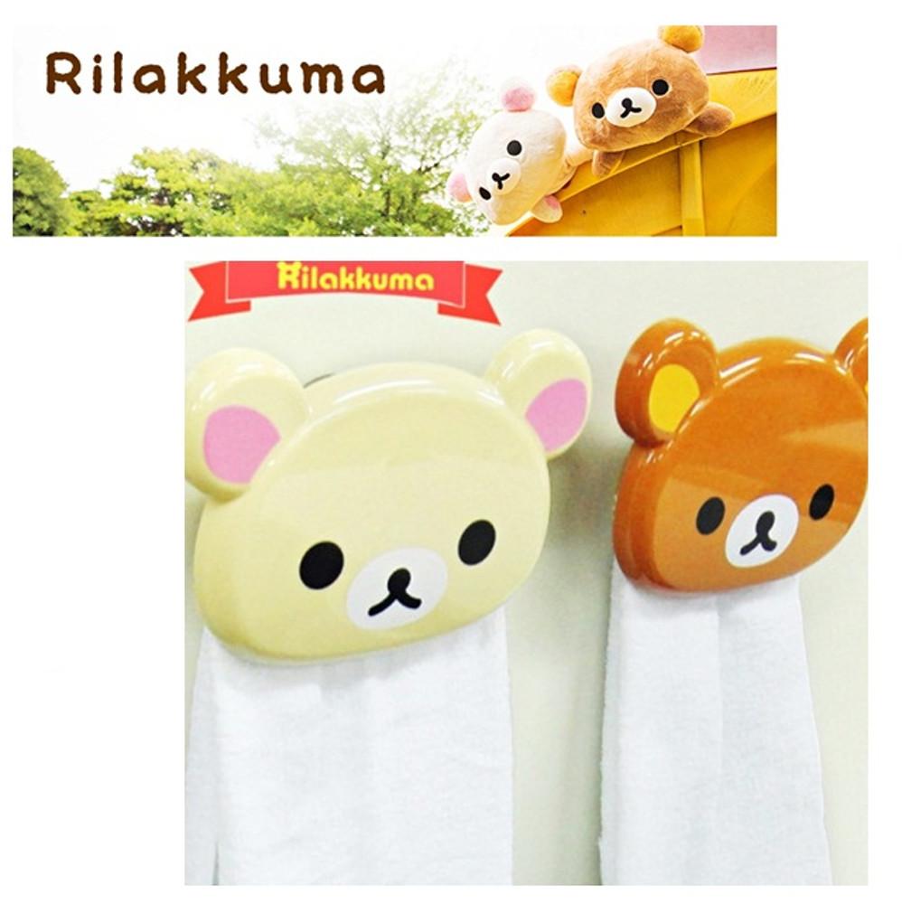 욕실 주방 흡착식 리락쿠마 수건걸이 행주걸이 2종