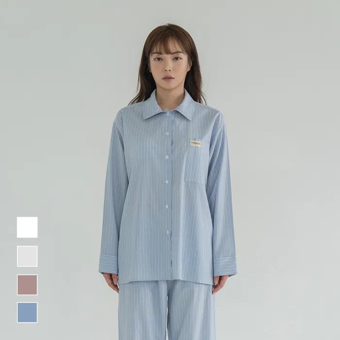 Minimal Garments Lyocell Stripe Pajama Set (Long)