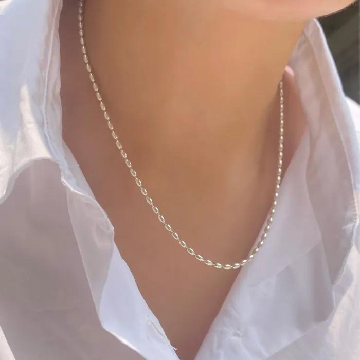 [28차입고] Oval chain necklace (silver)