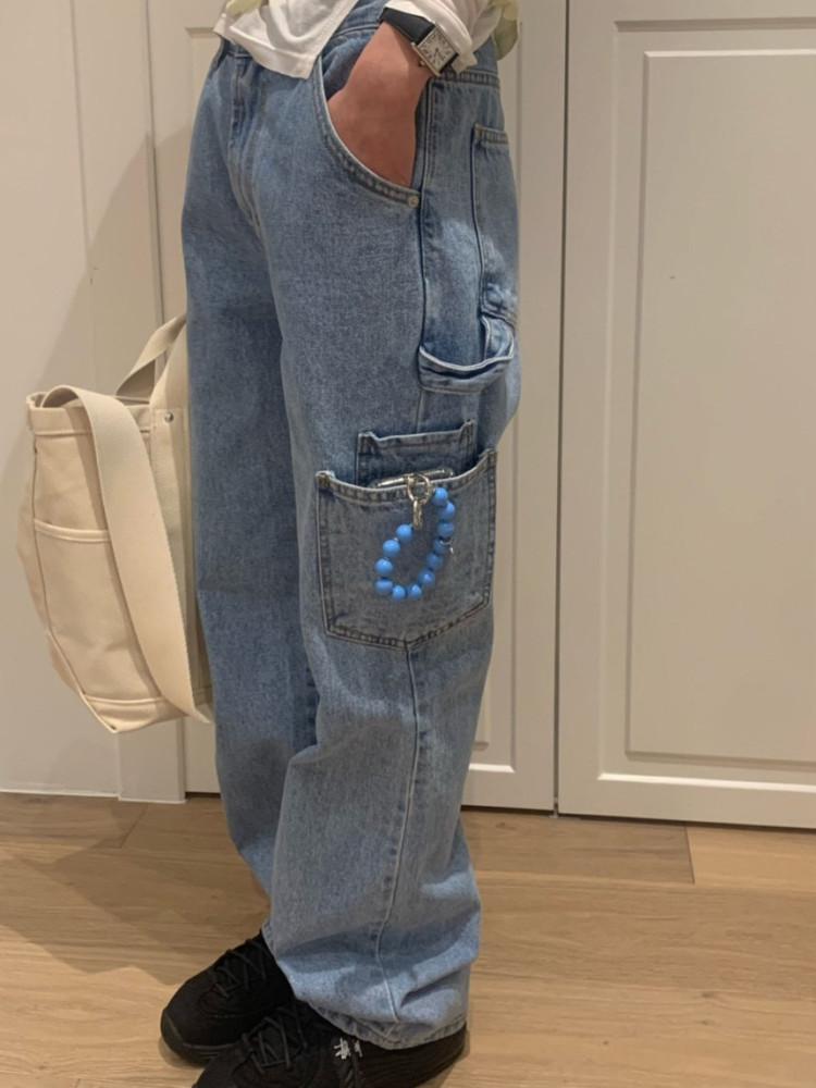 WE ARE 위아 뉴욕 워커 카고 데님 팬츠 청바지 S M