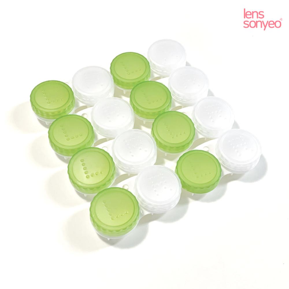 렌즈소녀 아쿠아그린 소프트렌즈케이스 콘택트렌즈통 국산 100개