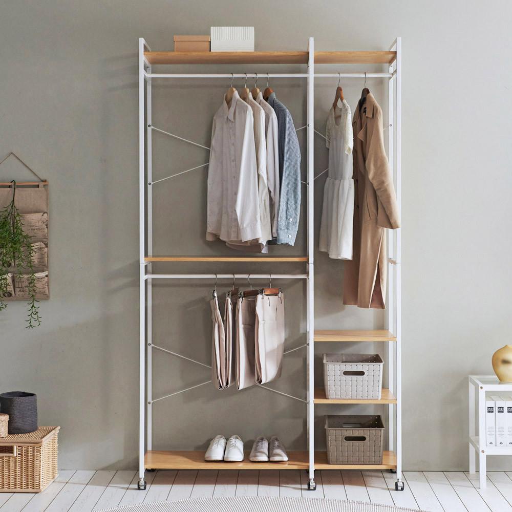 시스템 행거 스탠드 옷걸이 옷장 2단 선반 행거 드레스룸