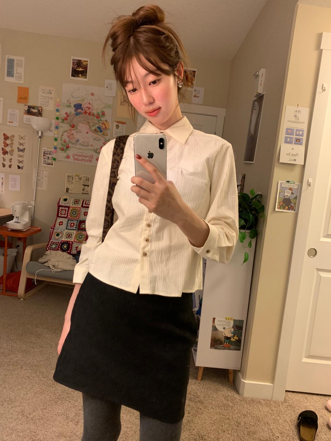 보우아카이브 corduroy cropped shirt