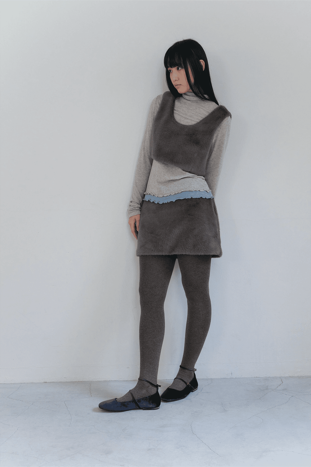 Essential A-Line Fur Mini Skirt