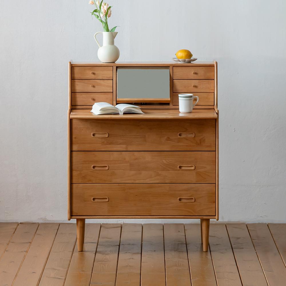 [장미맨숀] 리브 원목 뷰로 데스크 01 (내추럴)