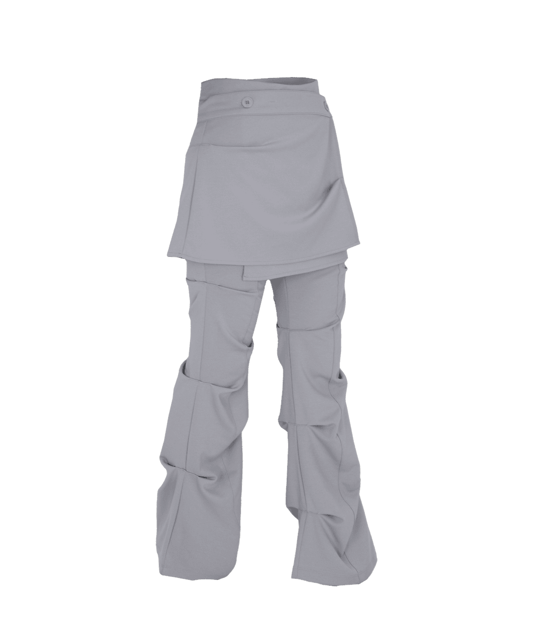Wrap Over Tuck Pants / Grey