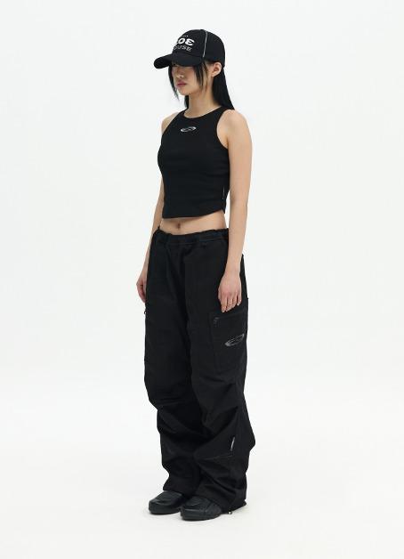 Drawstring Cargo Pant - Black