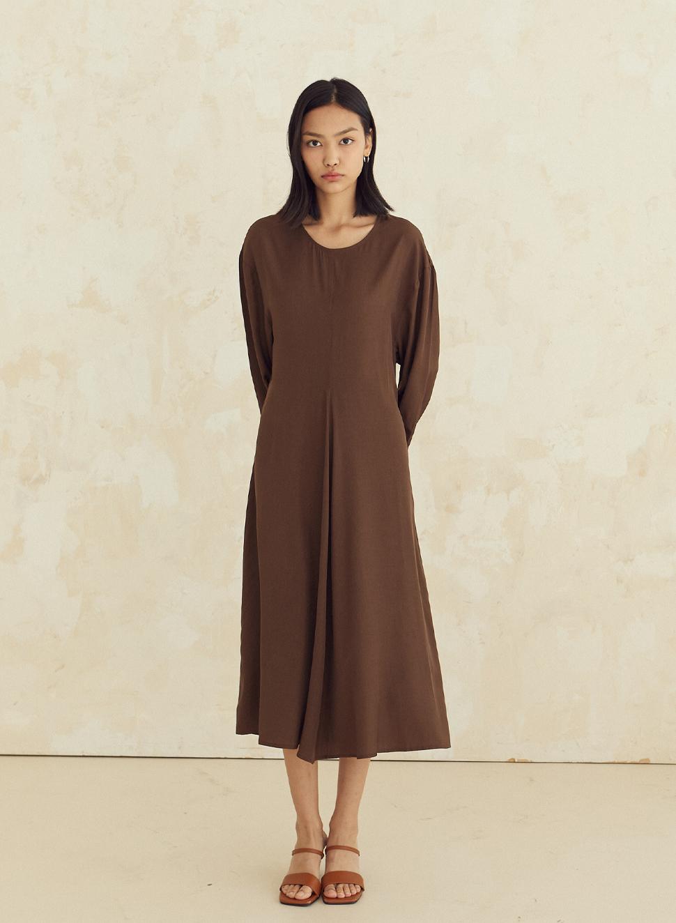 ezel silky dress (dark caramel)