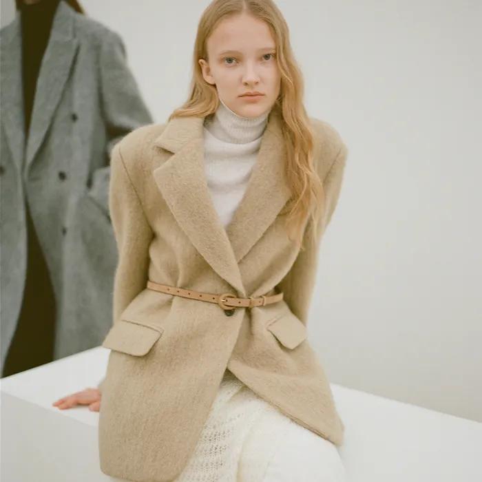 [9차][사이즈추가] Hairy Alpaca Blended Single Jacket - Beige