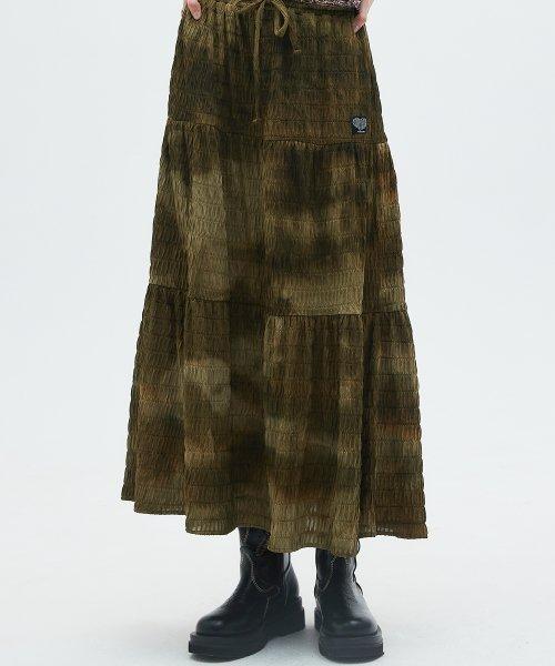 CL HIPPIE LONG SKIRT(KHAKI)