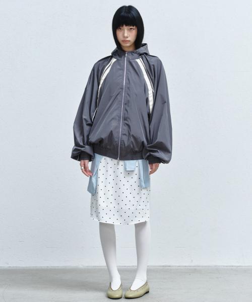 HOOD WIND ZIP-UP JACKET_CHARCOAL