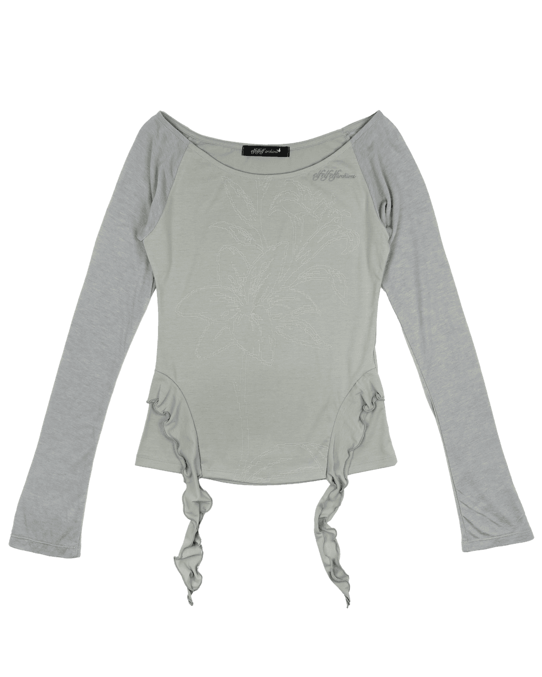 LILY FRILL T SHIRTS [mint gray]