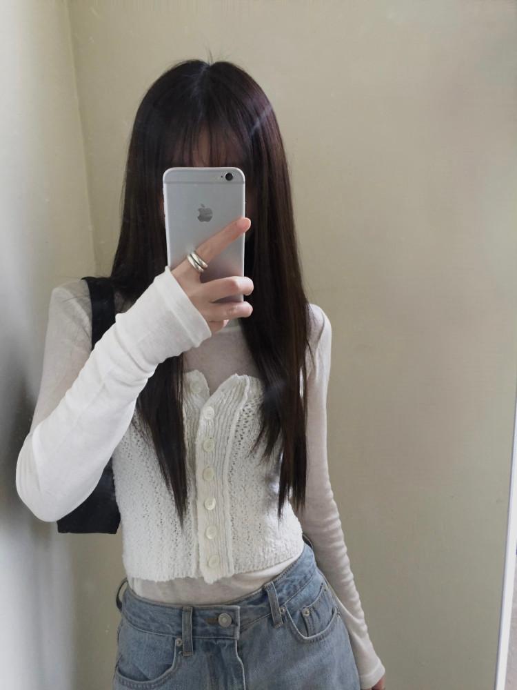 punching knit top (ivory)