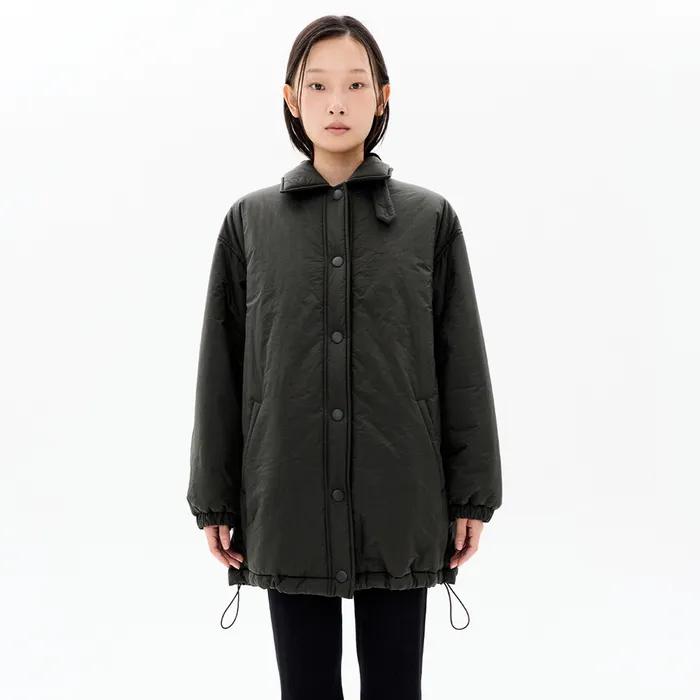 COLLAR SHIRRING PADDING JACKET (DEEP KHAKI)