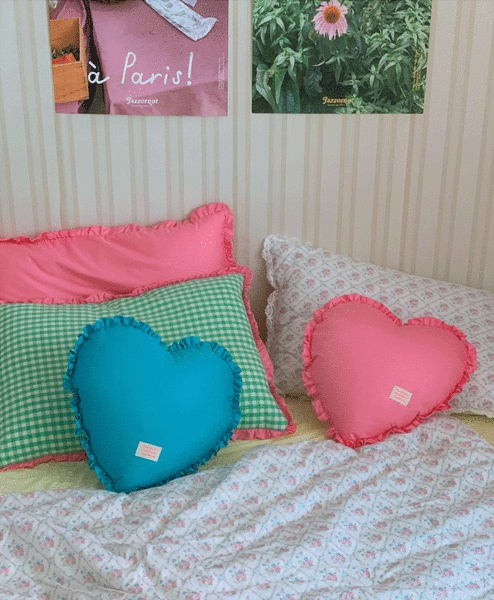 [쁘띠프릴y] 하트쿠션 커버/방석 (5colors / 솜 선택)