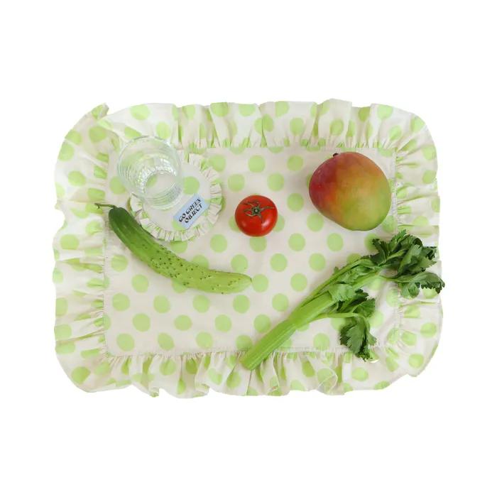 순면 땡땡이 도트 프릴 테이블 매트