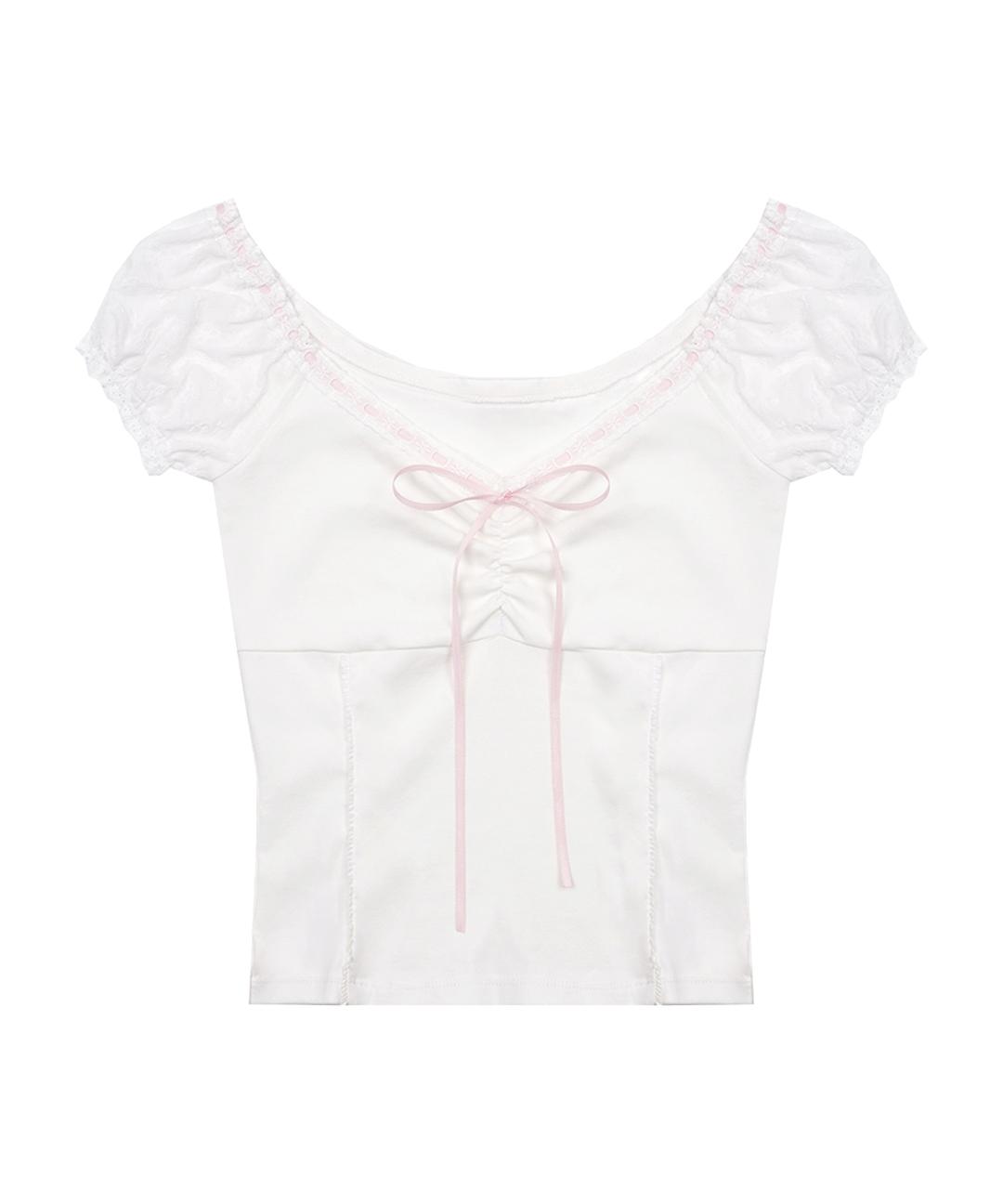 엔젤 레이스 퍼프 티셔츠