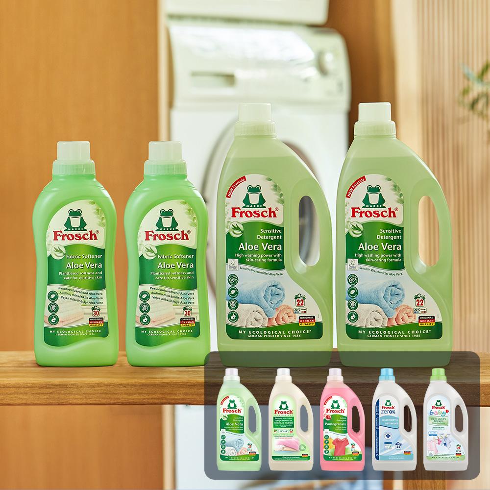 [기획세트]프로쉬 세탁세제 1.5L 2개+섬유유연제 750ml 2개(5종 택1)