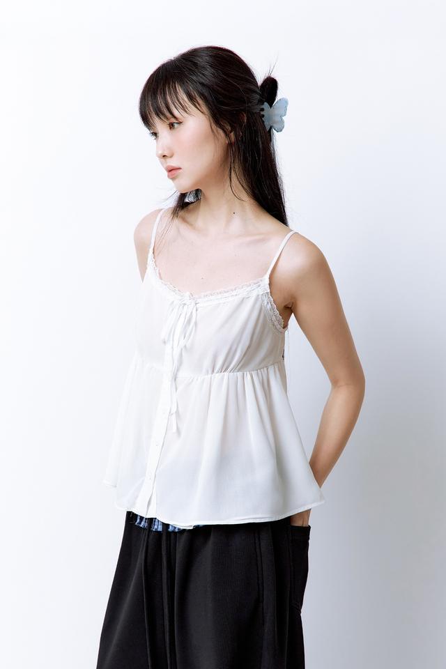Bell Chiffon Lace Top White [예약발송 05/23]