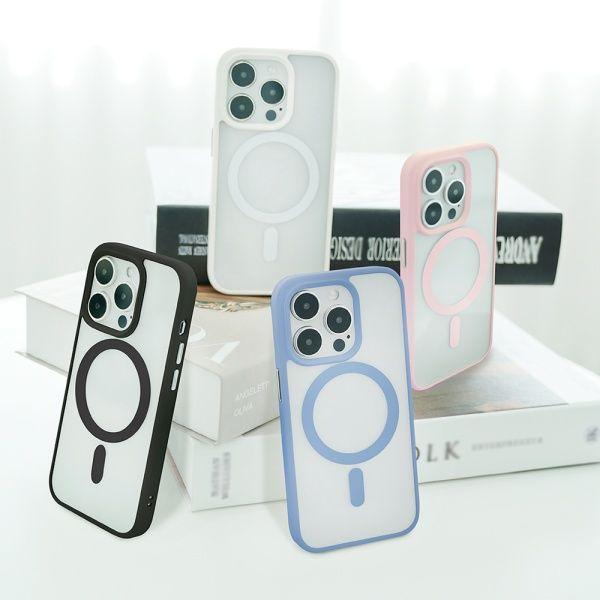 아이폰 맥세이프 호환 포인트컬러 범퍼 투명 케이스