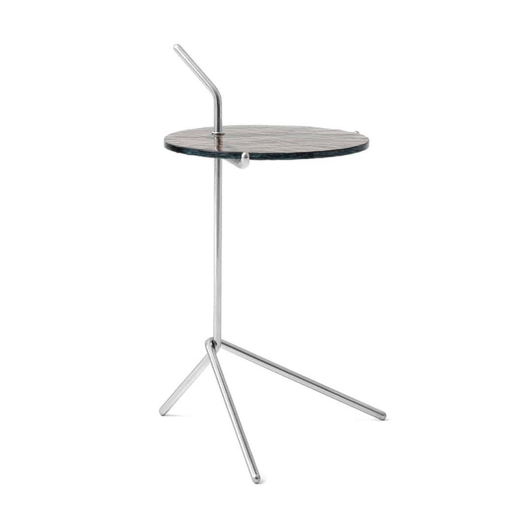 Halten Side Table SH9 Smoked cast glass-Polished stainless steel