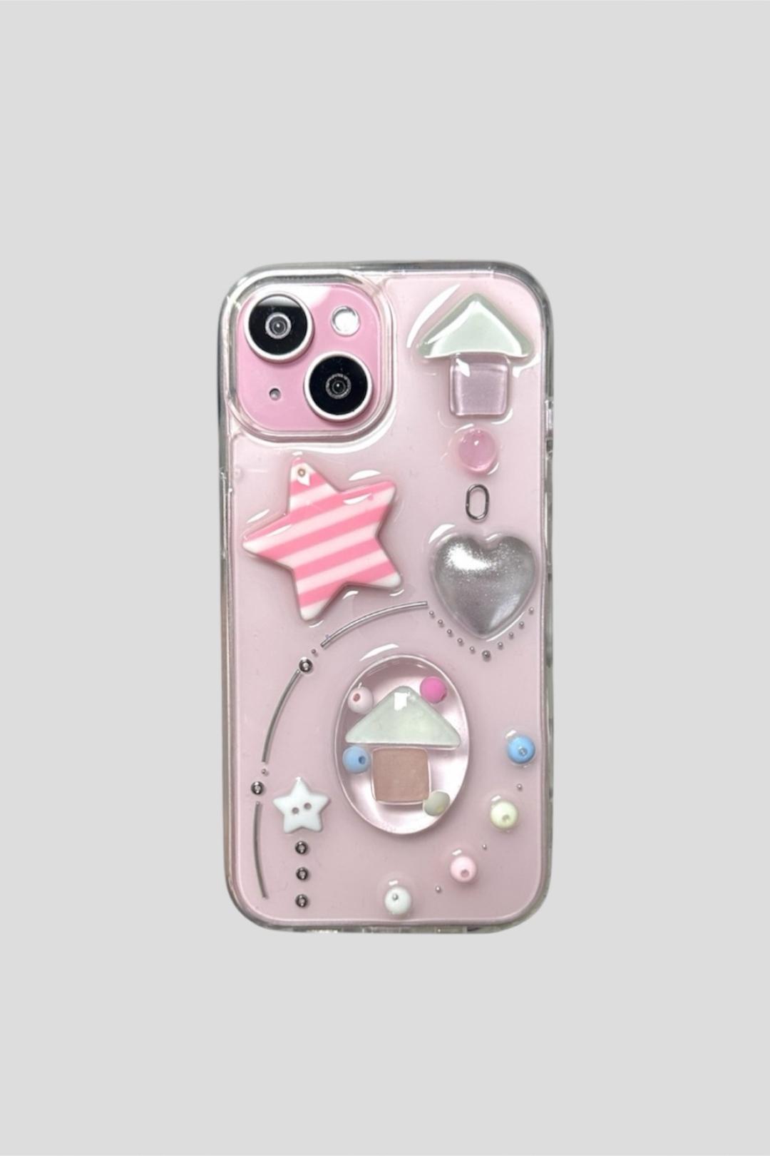 "Striped stars and houses \" resin case