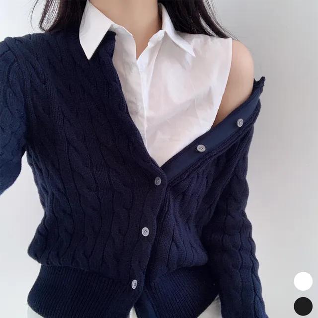 [당일출고] 페이크 카라 셔츠 넥케이프 레이어드 이너 셔츠