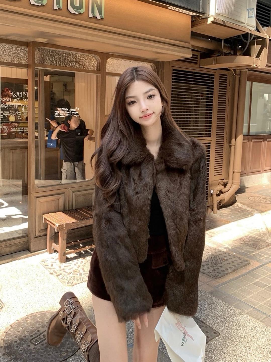 (3color) 마리 토끼털 카라 자켓