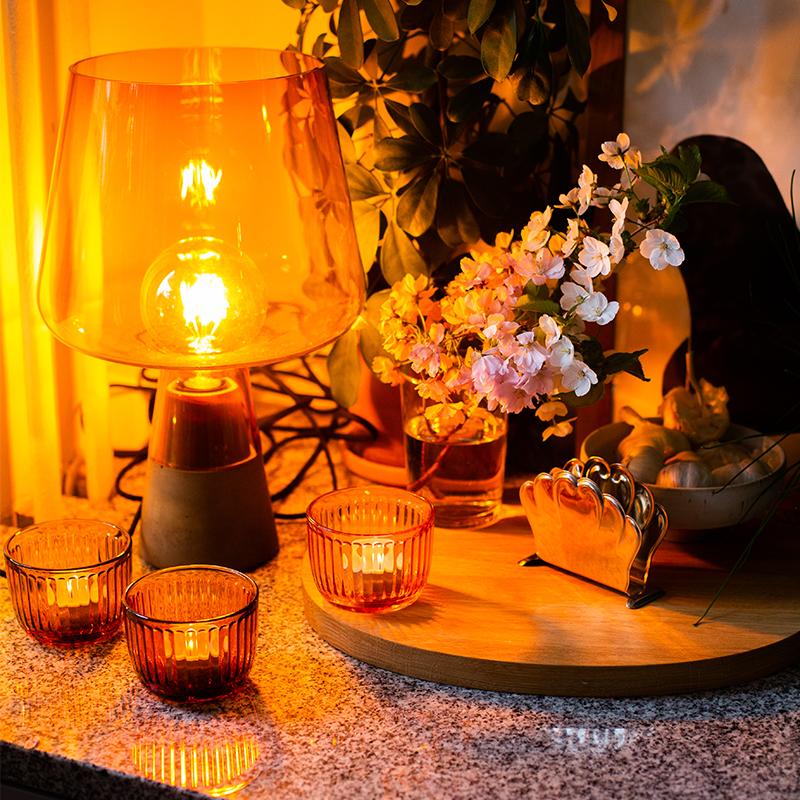 캔들홀더 연어분홍색 9cm