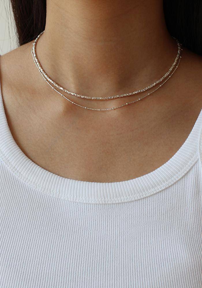 [Silver 925] Line Dot Necklace